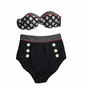 NWOT High Waisted Polka Dot/Striped Bikini